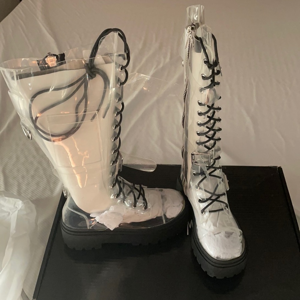 Clear combat boots